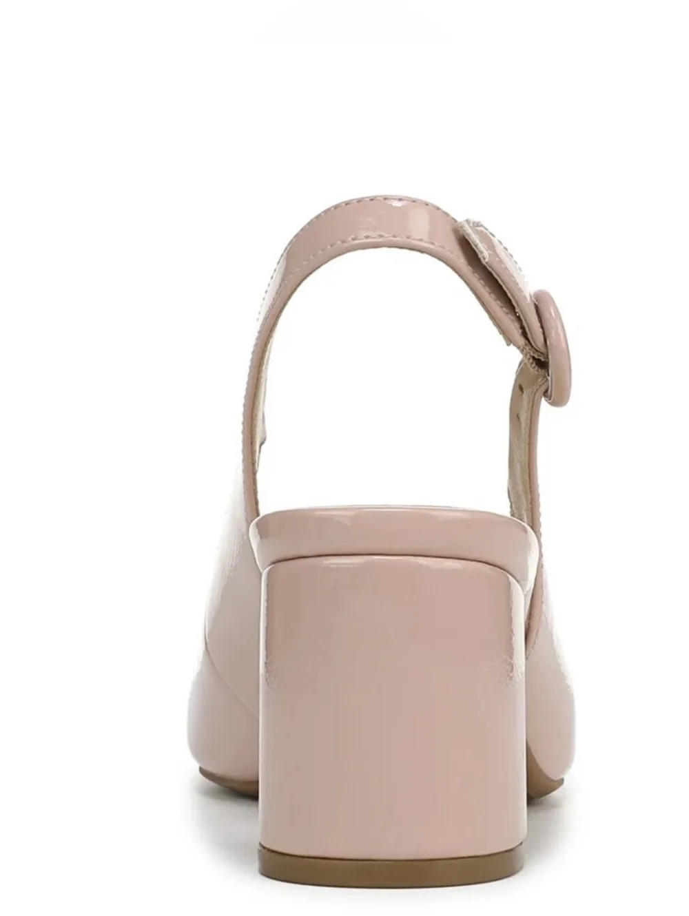 NEW LifeStride Tia Slingback Block Heel Pump in Beige Patent Size 10